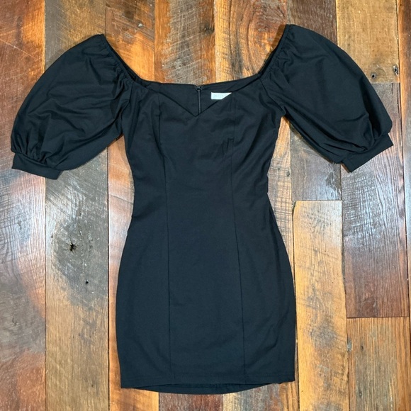 More To Come Black Puff Sleeve Mini Dress Women’s Size Small Cocktail Party Dres - Picture 4 of 9
